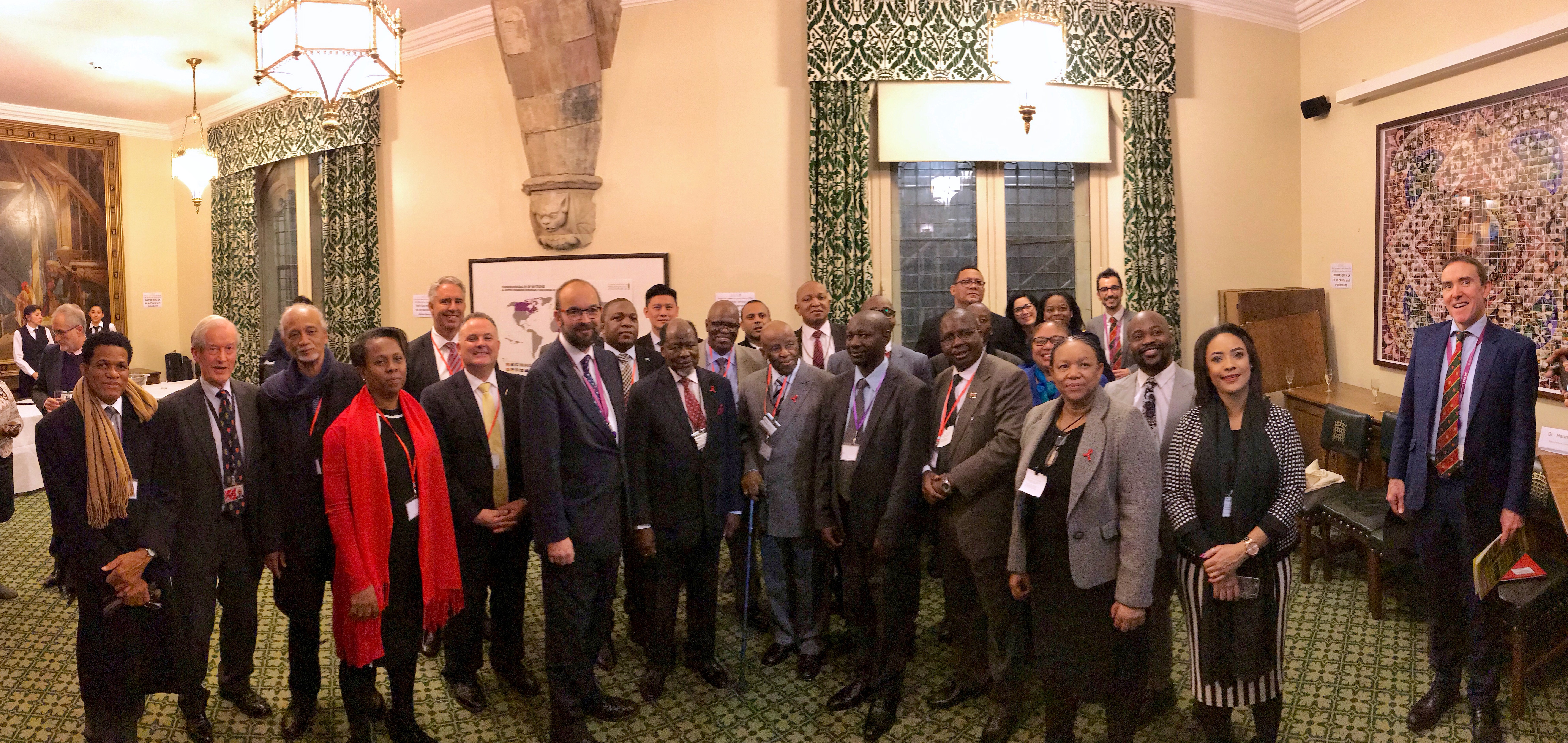 Group photo with HE Festus Mogae, Former President of Botswana, and HE Joaquim Chissano, Former President of  Mozambique