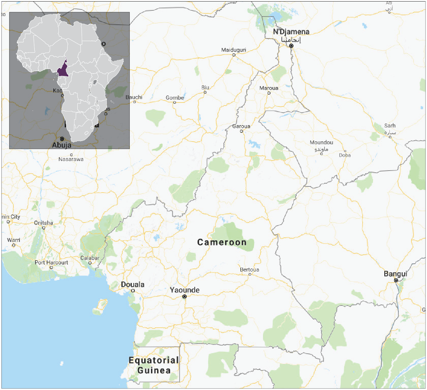 Cameroon map