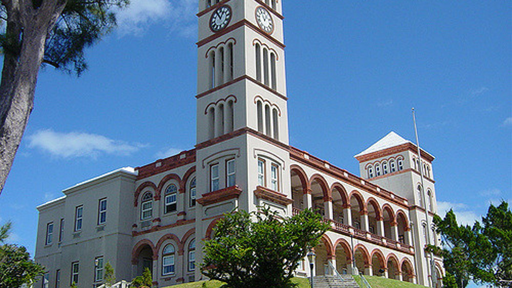 Sessions House in Hamilton, home to the House of Assembly, Bermuda Parliament