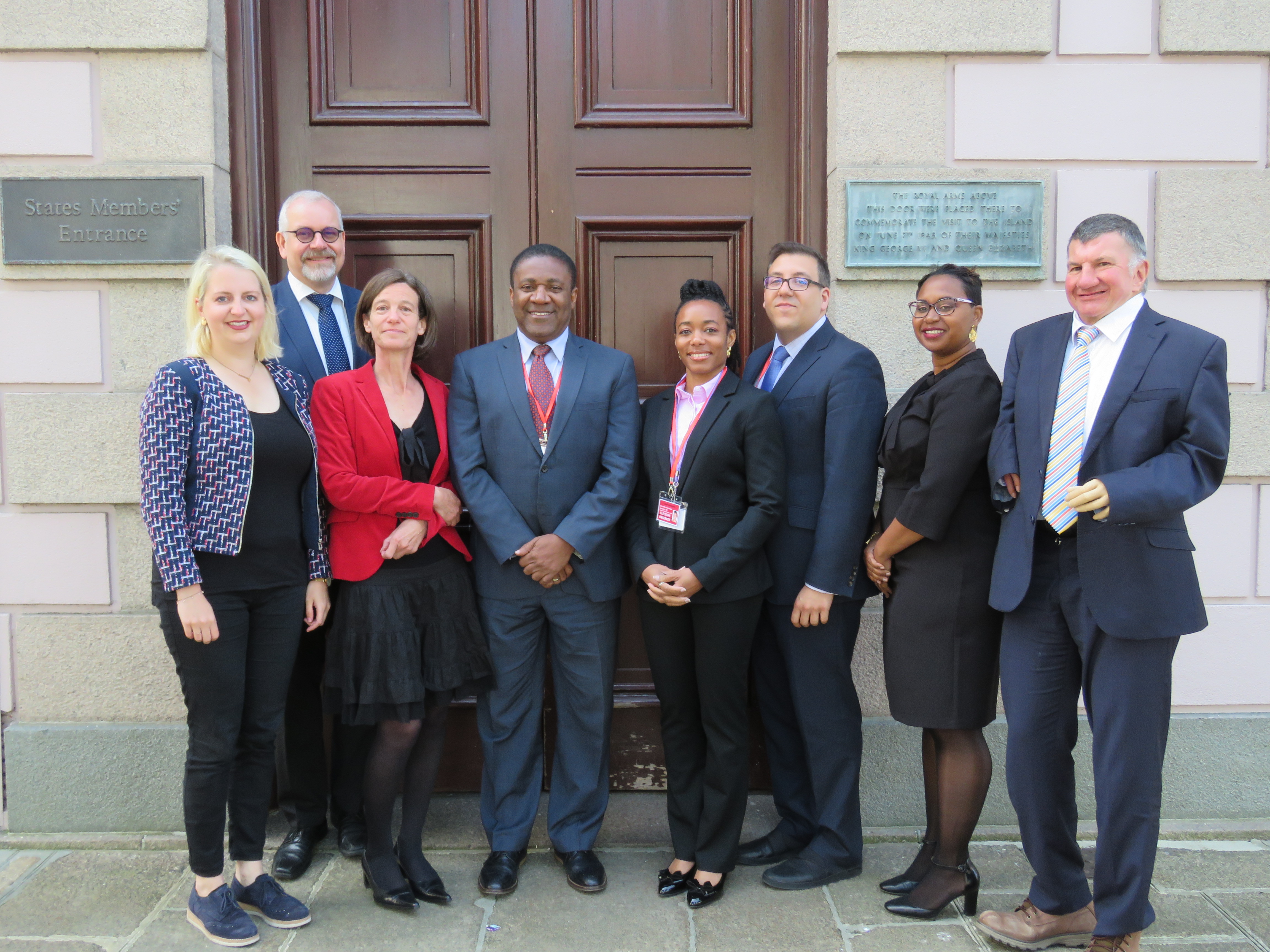 Lt to rt - Fleur ten Hacken, Harald Jepsen, Anne Grandvoinnet Serafini, Phillip Paulwell MP, Zanetor Agyeman-Rawlings MP, Tenia Woolridge and Jeremy Balfour MSP