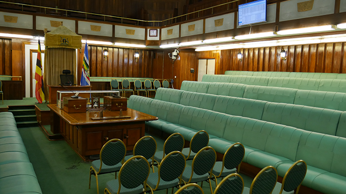 The chamber of the Parliament of Uganda