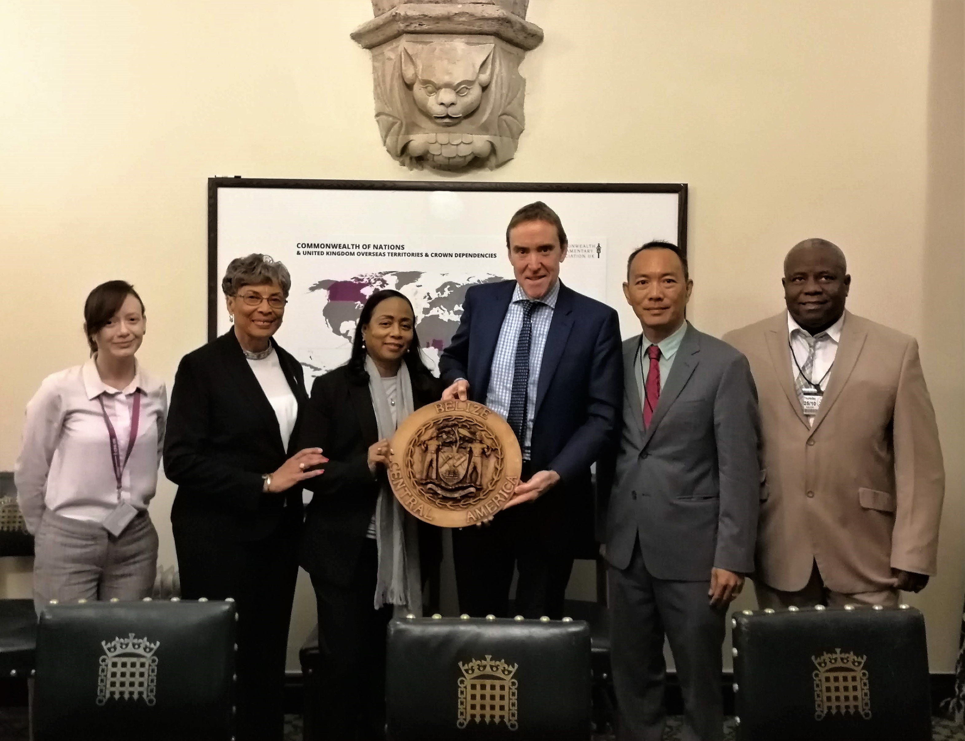 l.t.r.: Felicity Herrmann, Hon. Laura Tucker-Longsworth, Hon. Beverly Williams, CPA UK Chief Executive Jon Davies, Hon. Lee Mark Chang, Eddie Webster