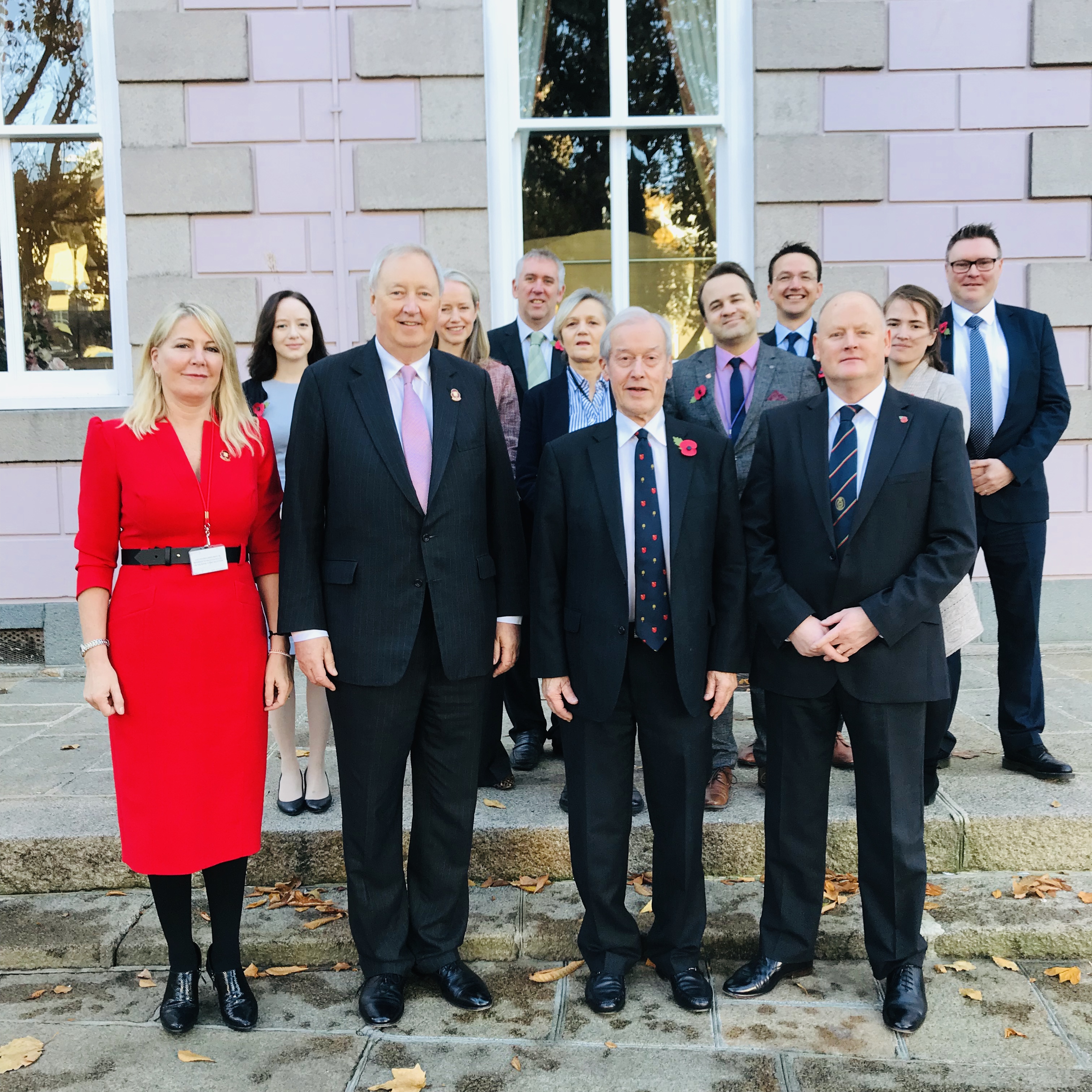 front l.t.r.: Deputy Carolyn Labey, Chair CPA Jersey; Sir William Bailhache, Bailiff of Jersey; Rt Hon. the Lord Haselhurst; Rob Callister MHK