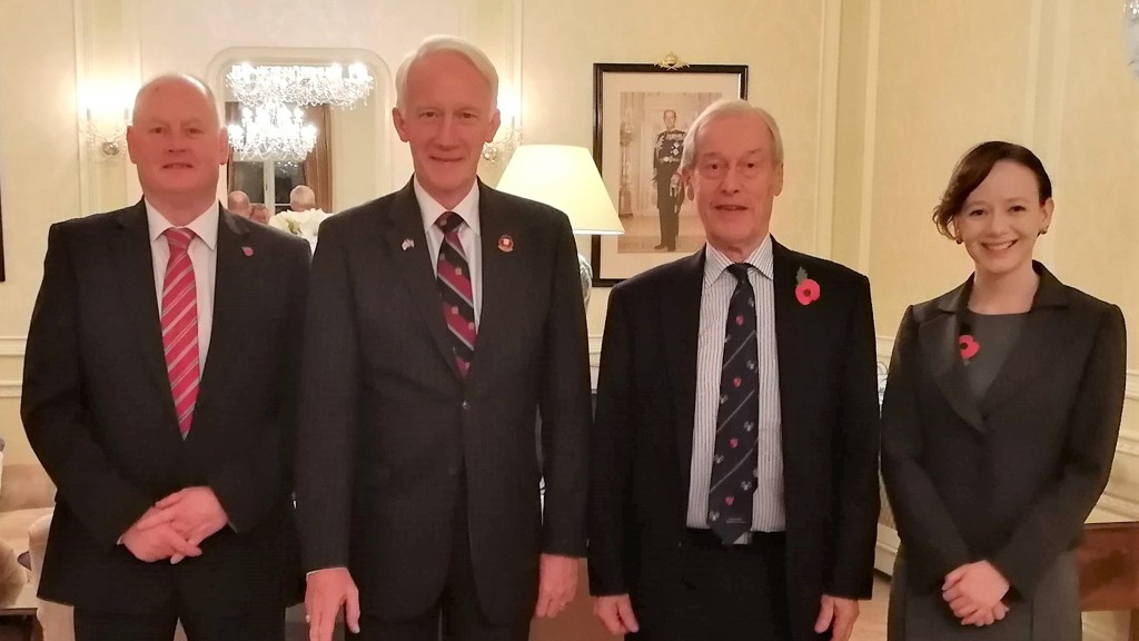 l.t.r.: Rob Callister MHK; Sir Stephen Dalton, Lieutenant-Governor of Jersey; Rt Hon. the Lord Haselhurst; Felicity Herrmann, CPA UK