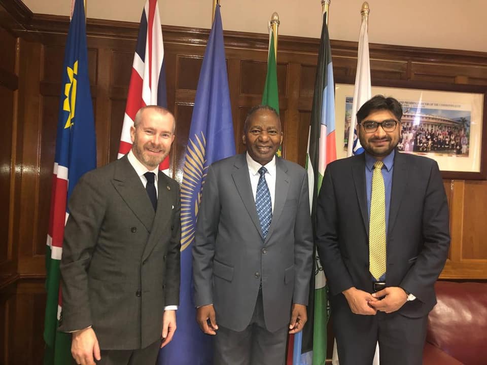 Delegation Leader, Lord Purvis, and Yash Chandra from CPA UK, call on the Speaker of the National Assembly, Hon. Prof. Peter Katjavivi