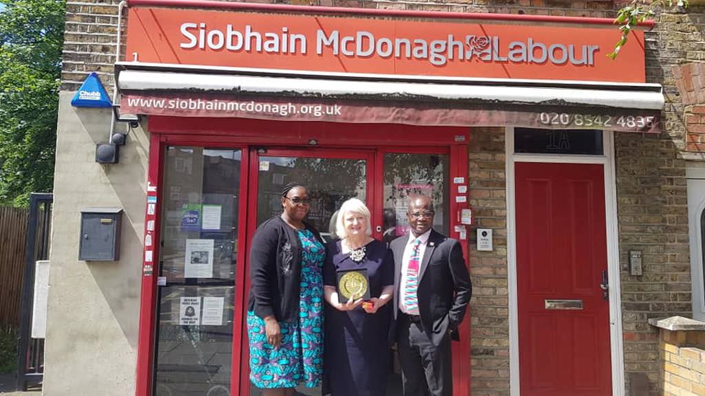 The delegation visits the constituency office of Siobhain Mcdonagh MP