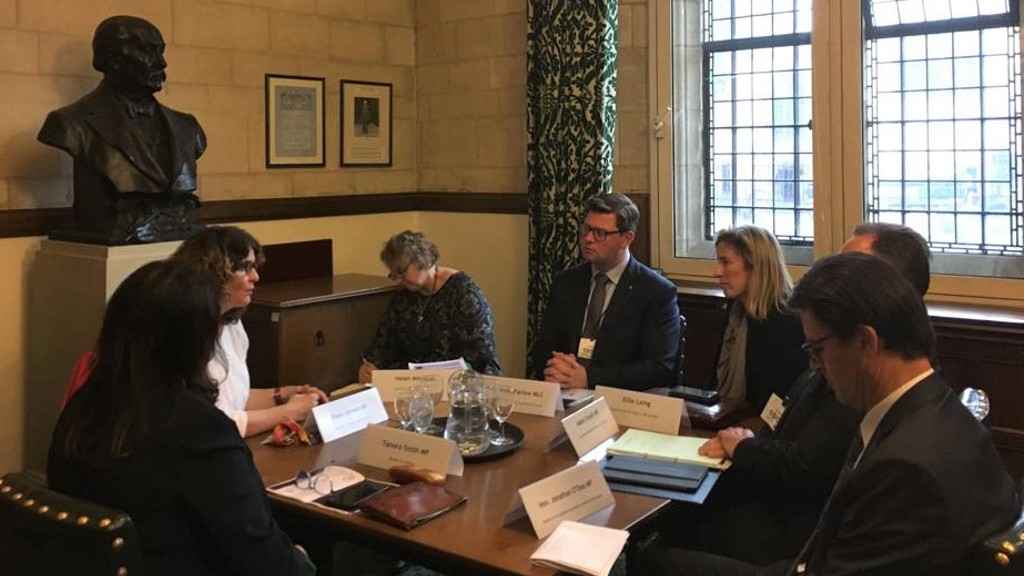 The delegation in conversation with Diana Johnson MP