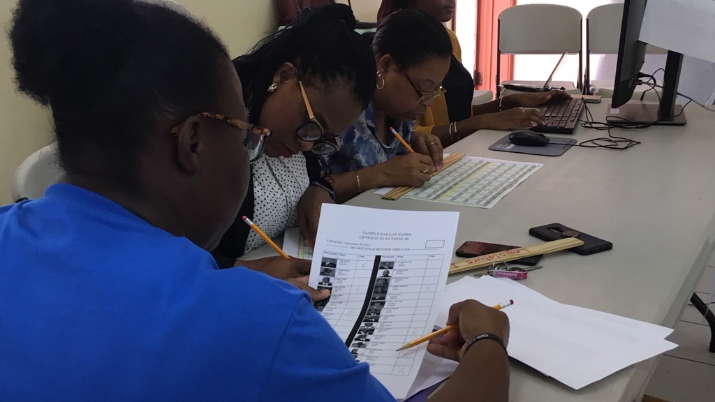 A training session for Tally Clerks