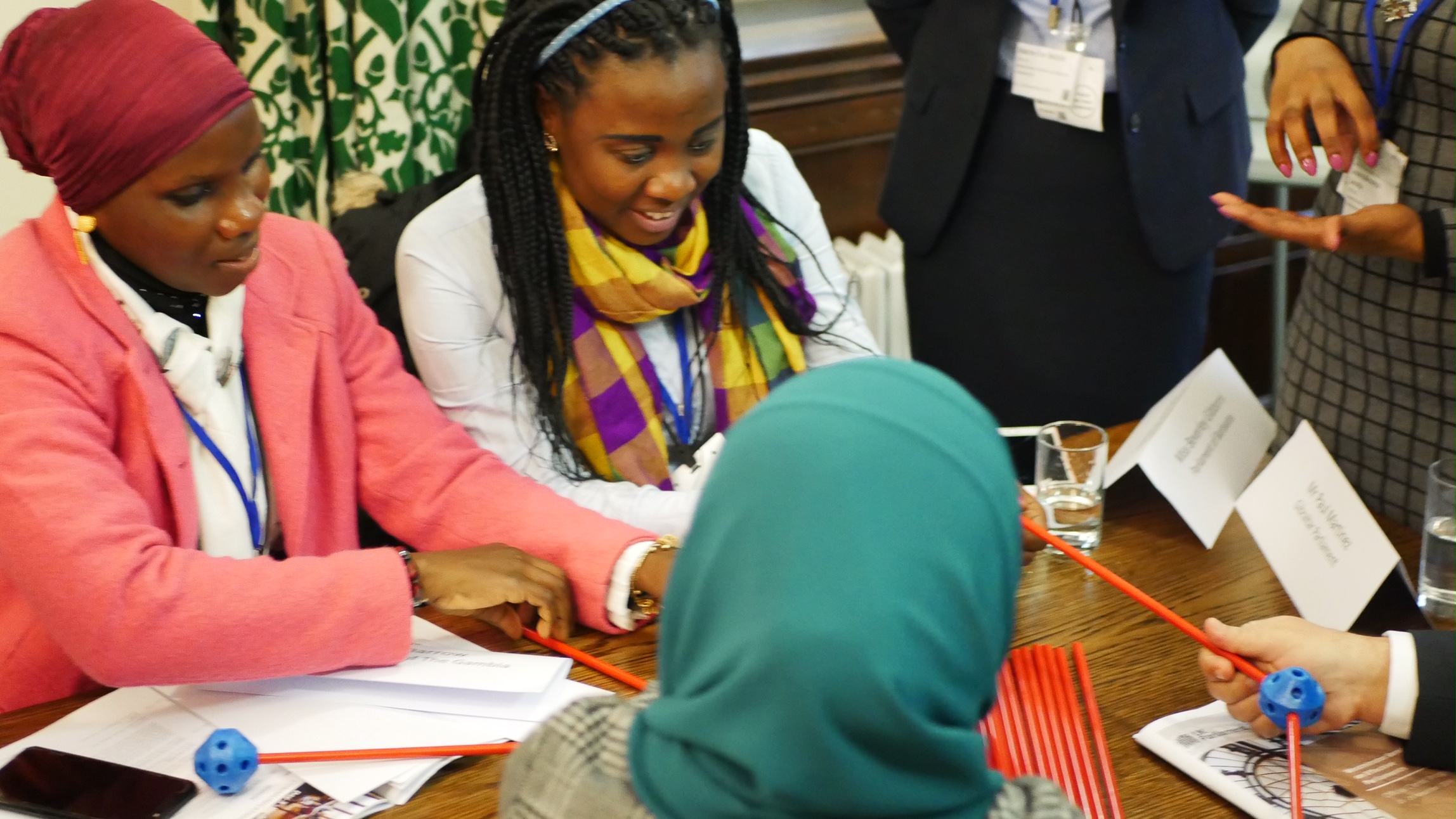 Clerks participating in a briefing session