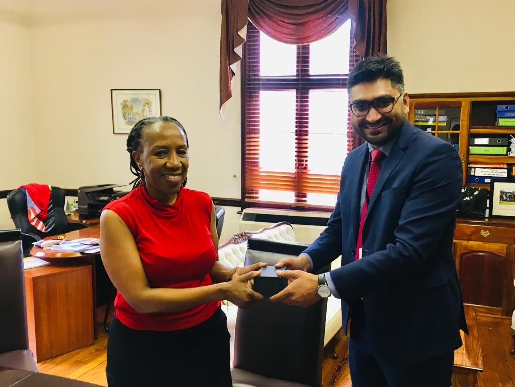 Yash Chandra from CPA UK meeting the Secretary of the South African Parliament, Ms P N Tyawa