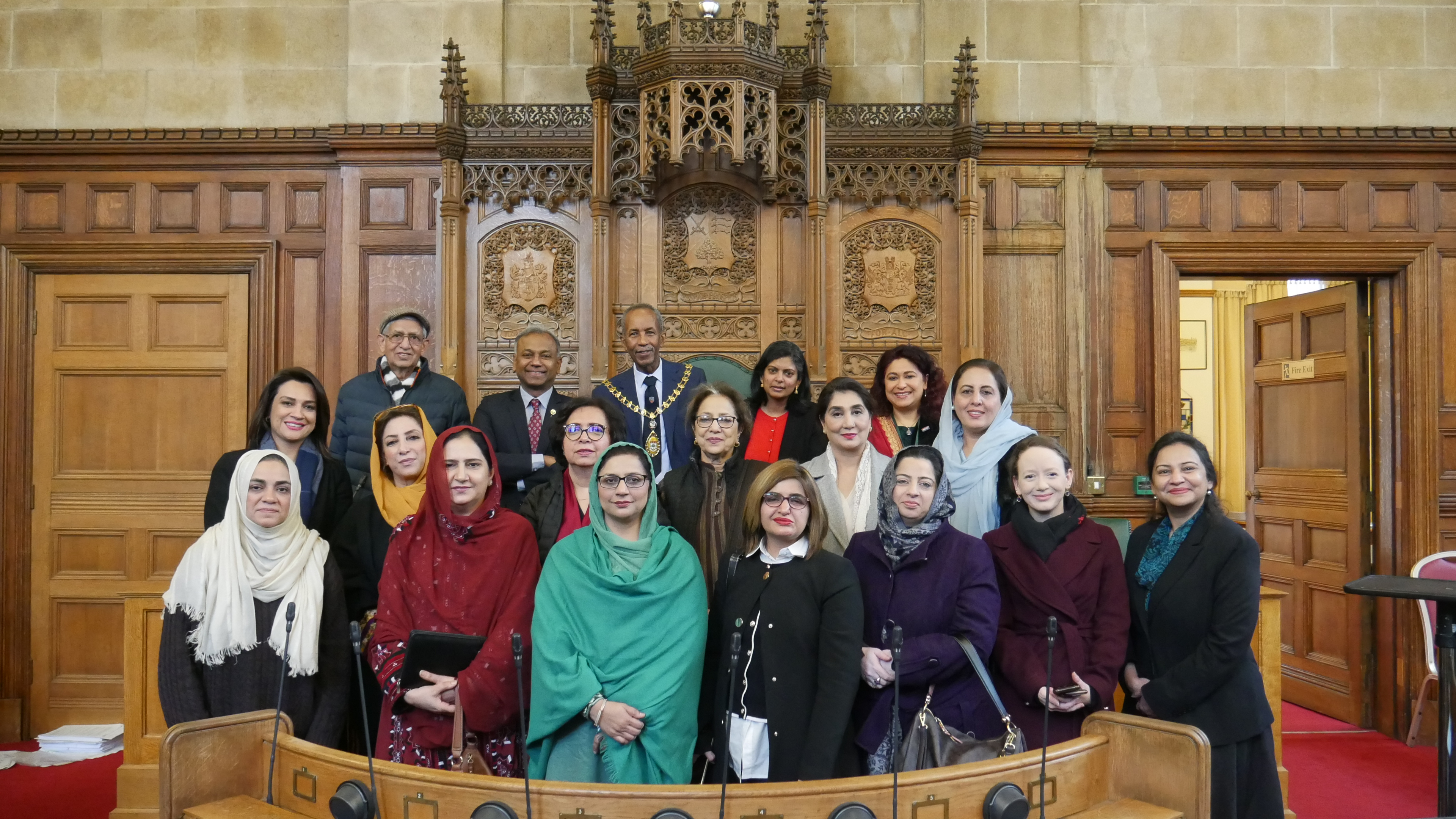 Dr Rupa Huq MP, Ealing Mayor Councillor Dr Abdullah Gulaid, Ealing Council Leader Julian Bell, Councillors Dr Aysha Raza and Tariq Mahmood hosted the delegation at Ealing Town Hall