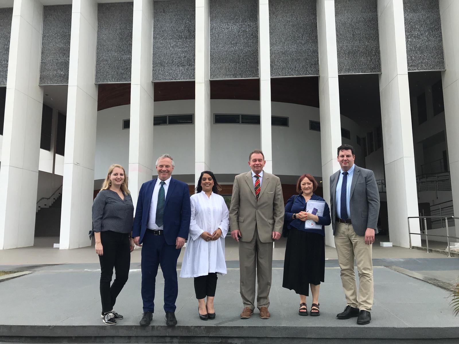 The CPA UK delegation in front of the Parliament of Grenada. The new building was opened in 2018.