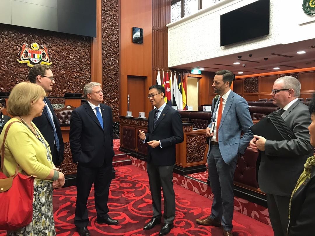 The CPA UK delegation discussing parliamentary reform in the Parliament of Malaysia