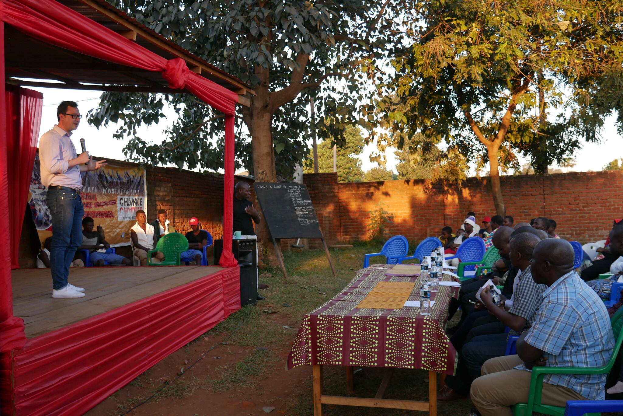 Alex Norris MP visits a local NGO in Malawi working to combat human trafficking during a bilateral visit organised by CPA UK Modern Slavery Project