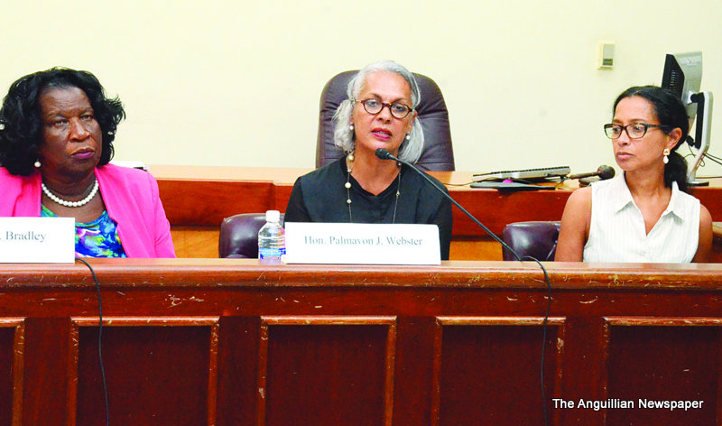 Dr Anna Dickson (pictured on the right) assists the PAC Inquiry into Social Security. Image from The Anguillian.