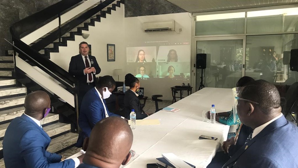 British Deputy High Commissioner to Sierra Leone Alistair White welcomes delegates on day 1 of the programme