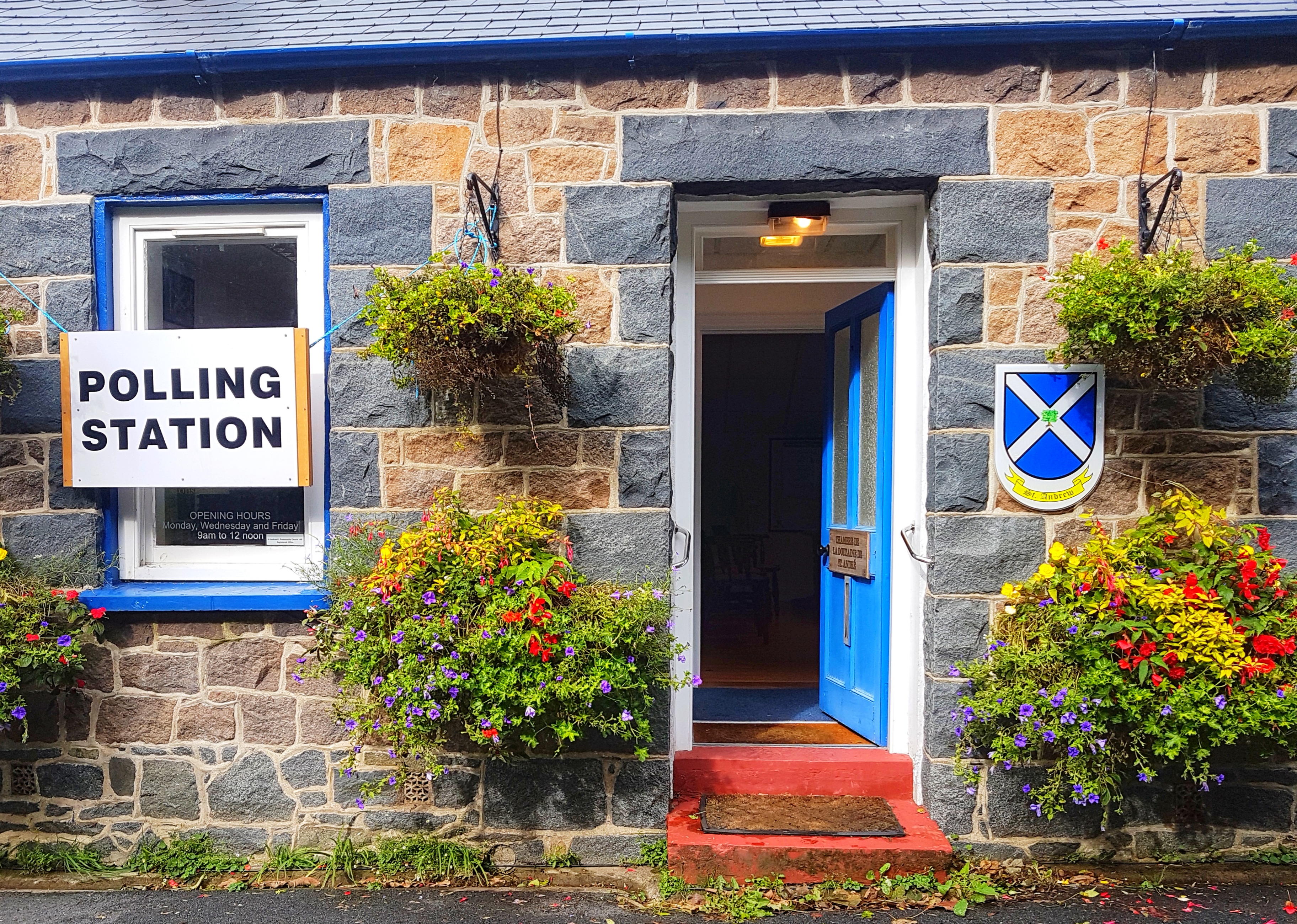 St Andrew's polling station in Guernsey