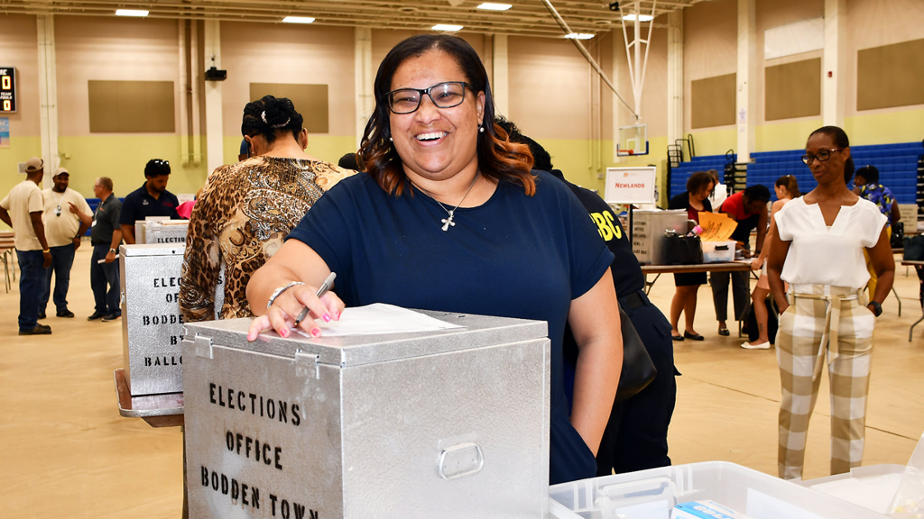 A member of polling station staff