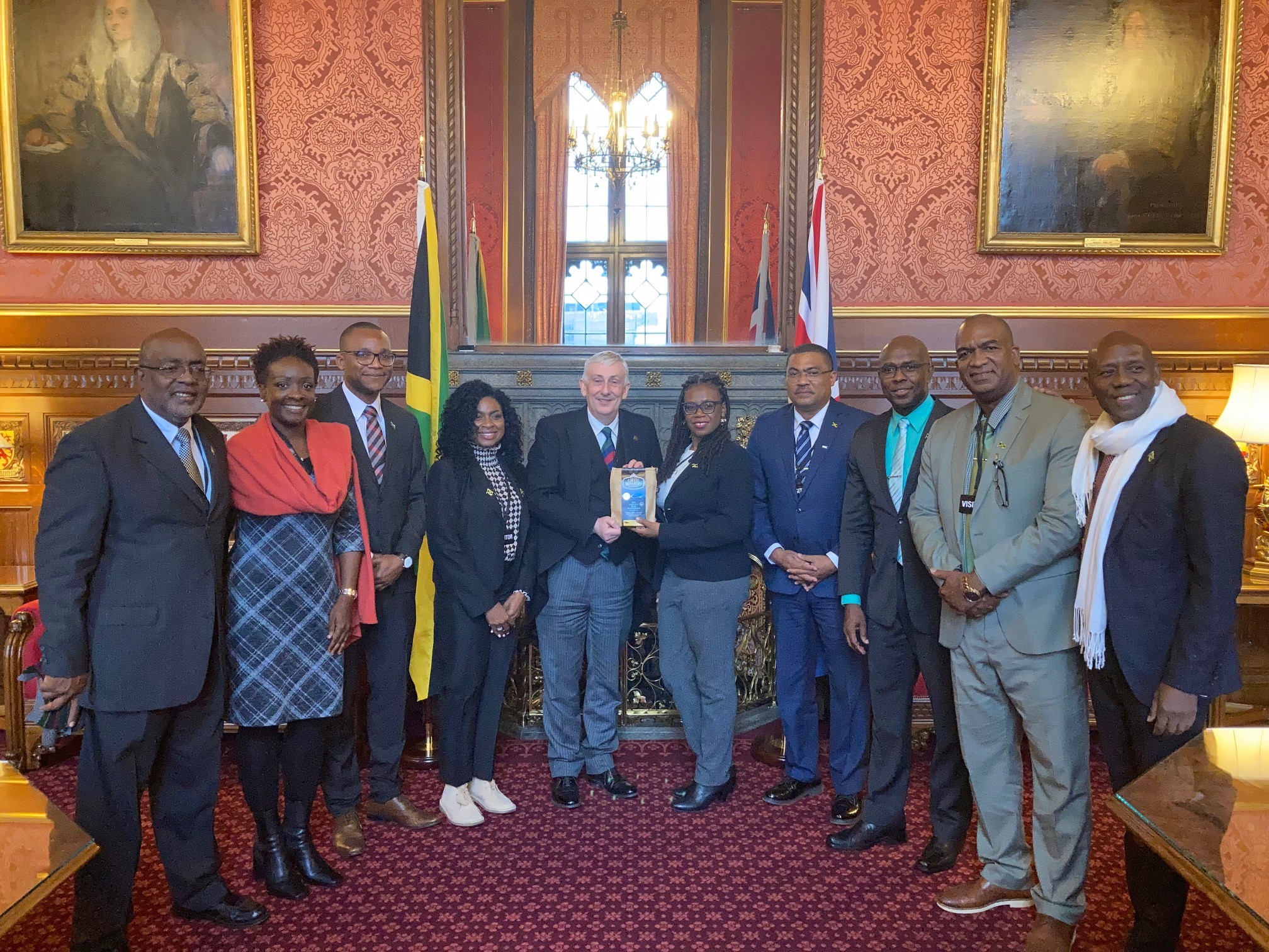 Speaker of the UK House of Commons, Sir Lindsay Hoyle, welcomes delegates from Parliament of Jamaica