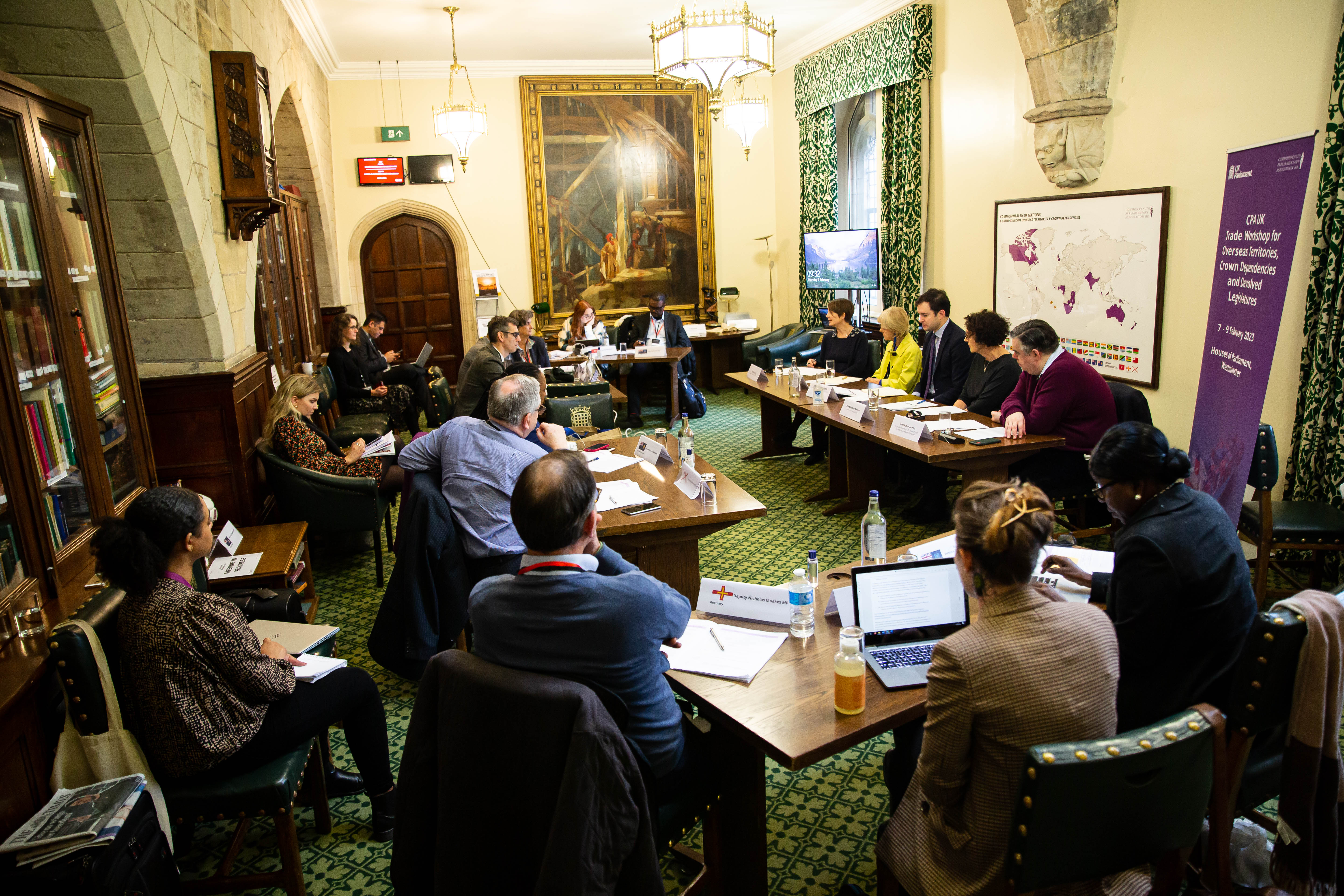 A session in progress during the Trade Workshop for Overseas Territories, Crown Dependencies, and Devolved Legislatures in February 2023