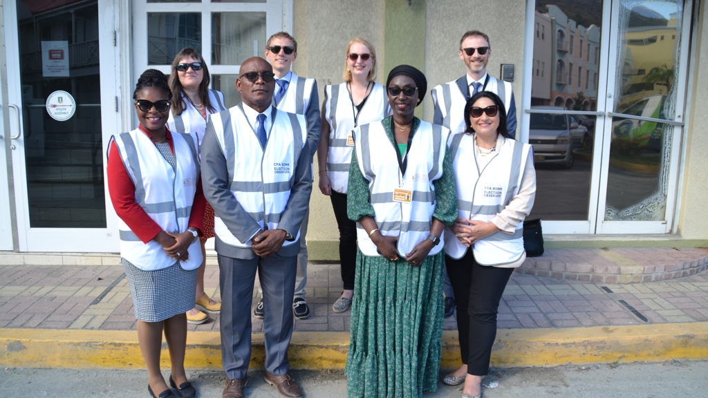 The eight members of the CPA BIMR Election Observation Mission to the BVI General Election 2023
