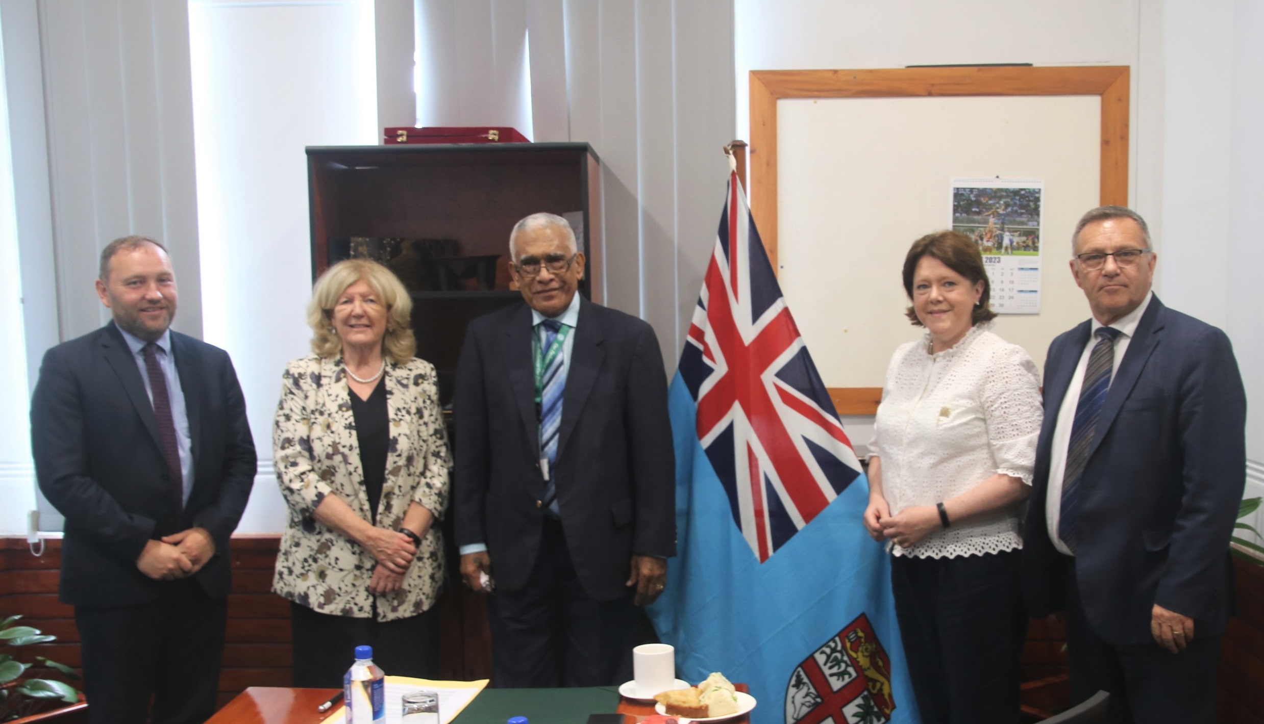 The delegation with Hon Ratu Naiqama Lalabalavu, Speaker of theParliament of Fiji