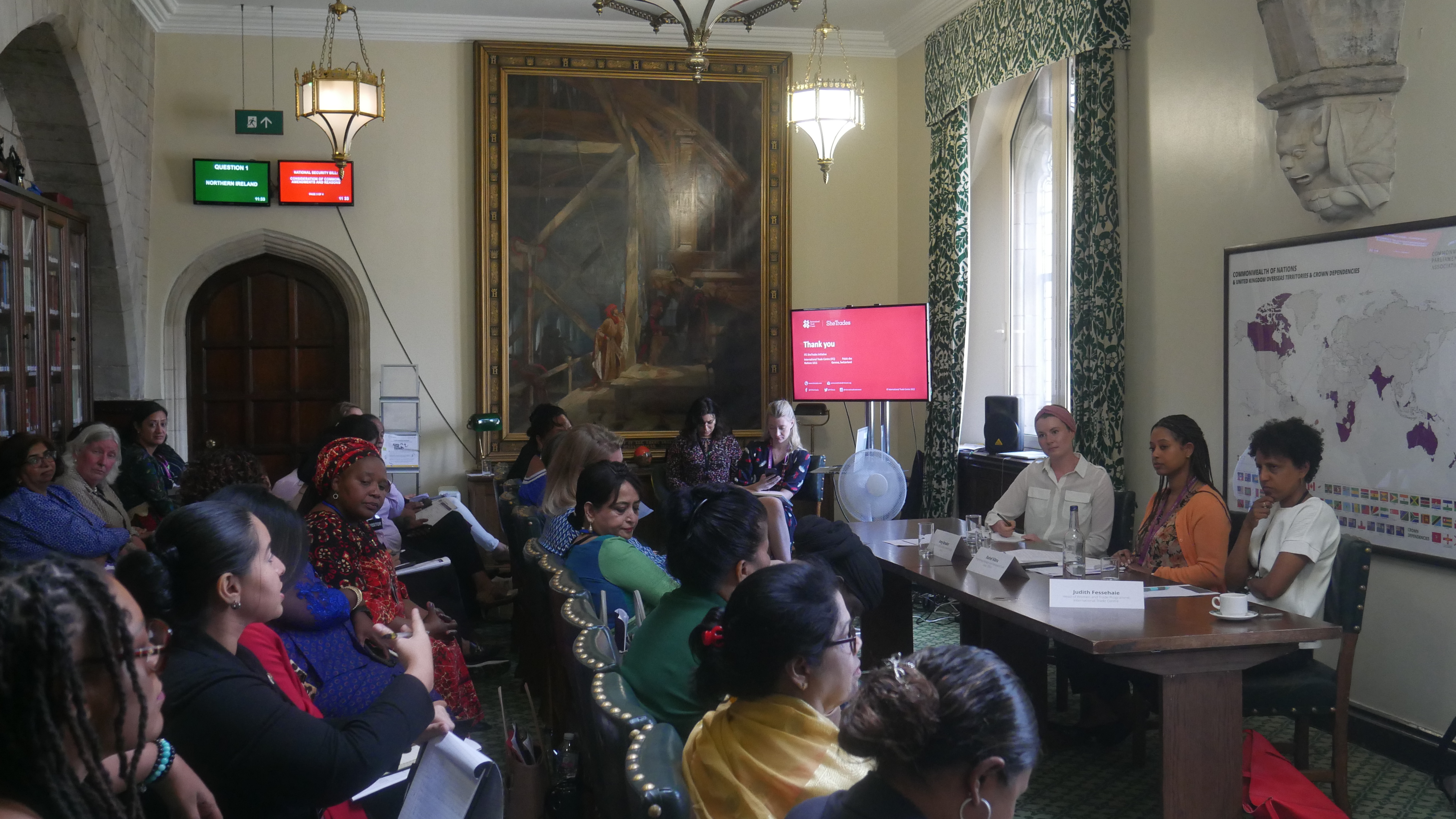 A delegate addresses the panel during a session