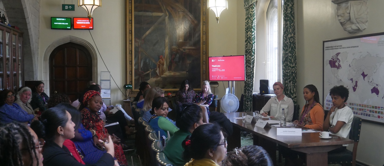 A delegate addresses the panel during a session