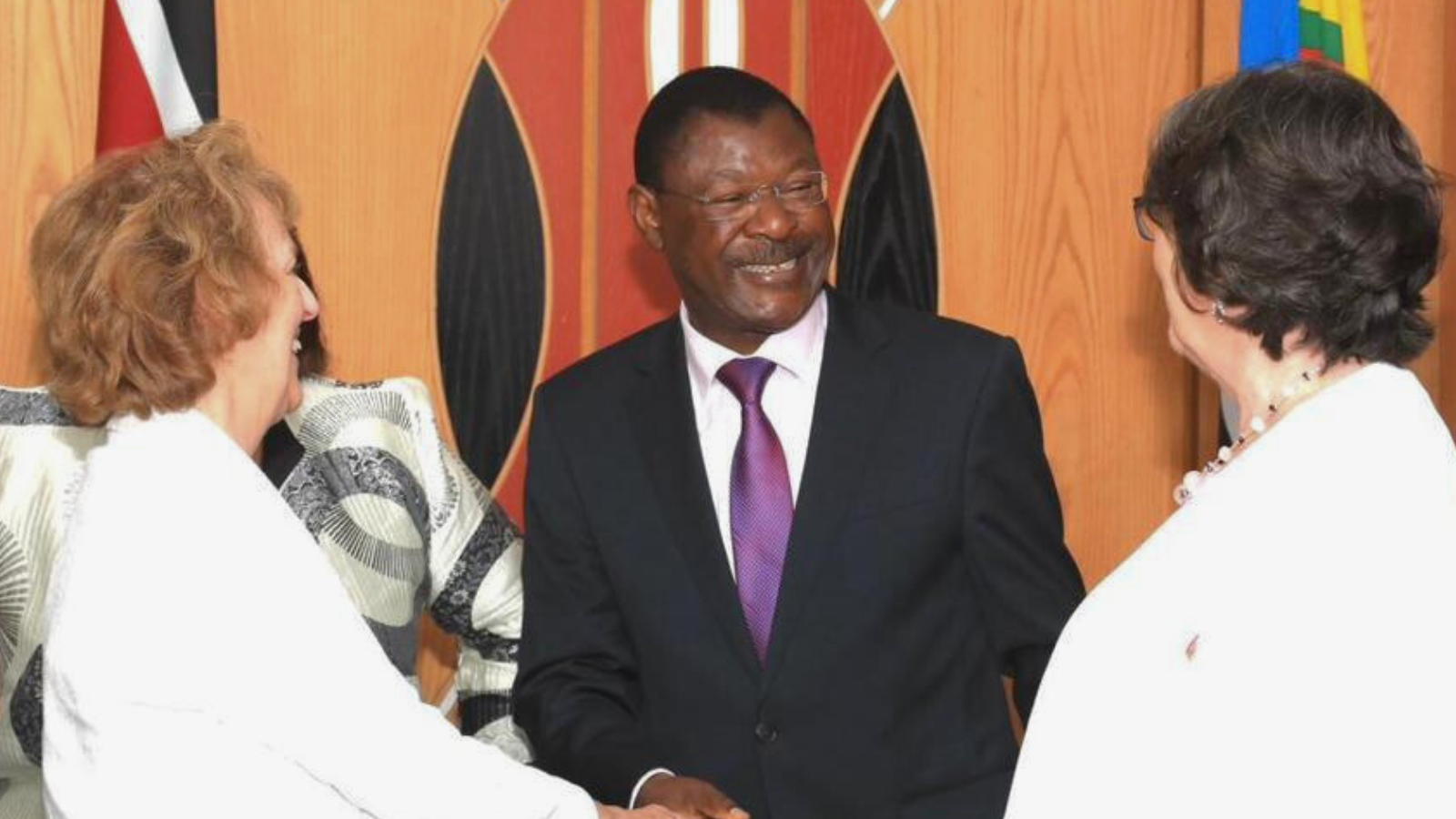 From left: CPA UK delegate Baroness Scott, the Kenyan Parliament's Speaker of the National Assembly Rt. Hon. Dr. Moses Wetang'ula EGH, and CPA UK delegate Paulin Latham MP.