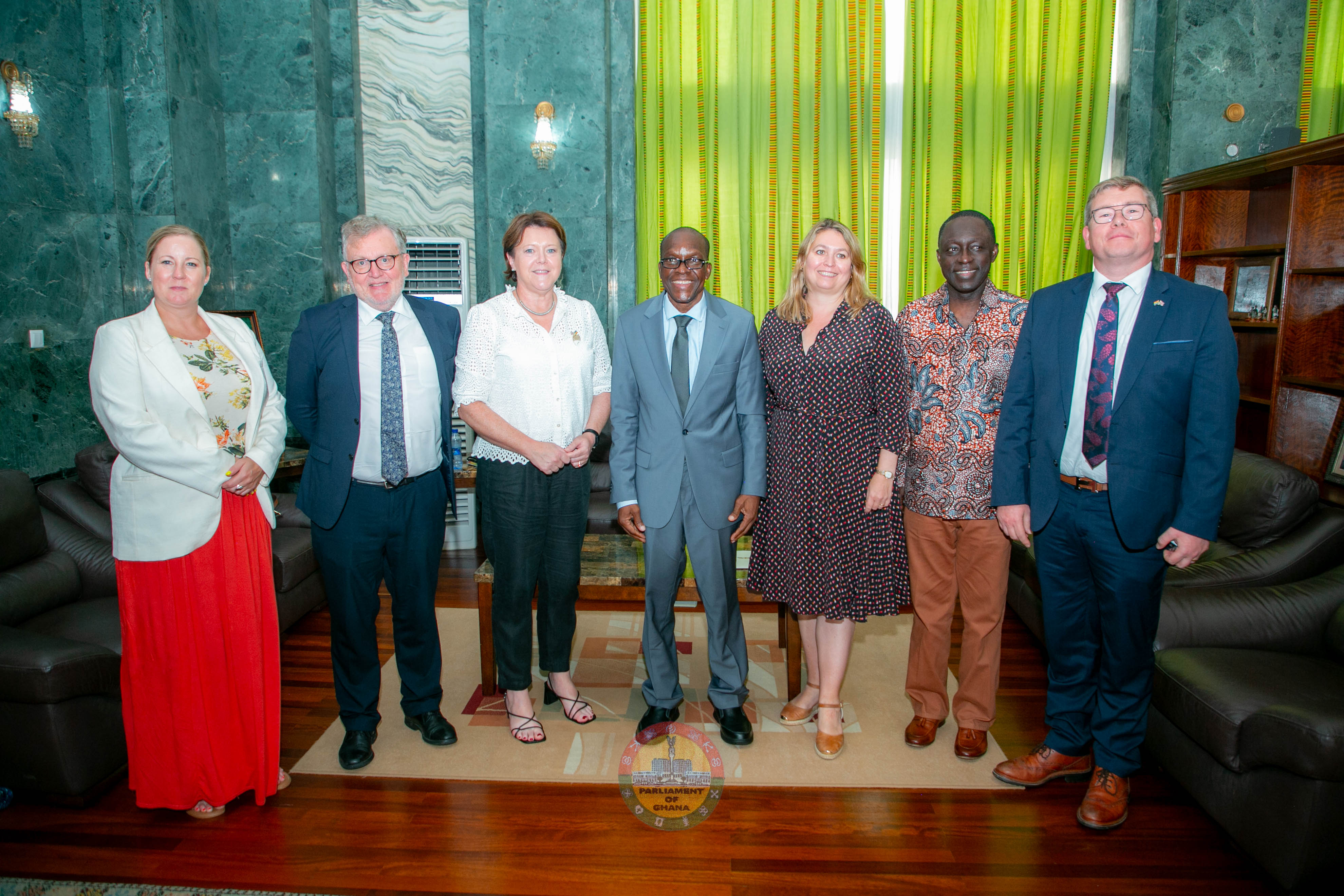 Members of the CPA UK delegation meeting Hon. Alban Bagbin, Speaker of the Parliament of Ghana