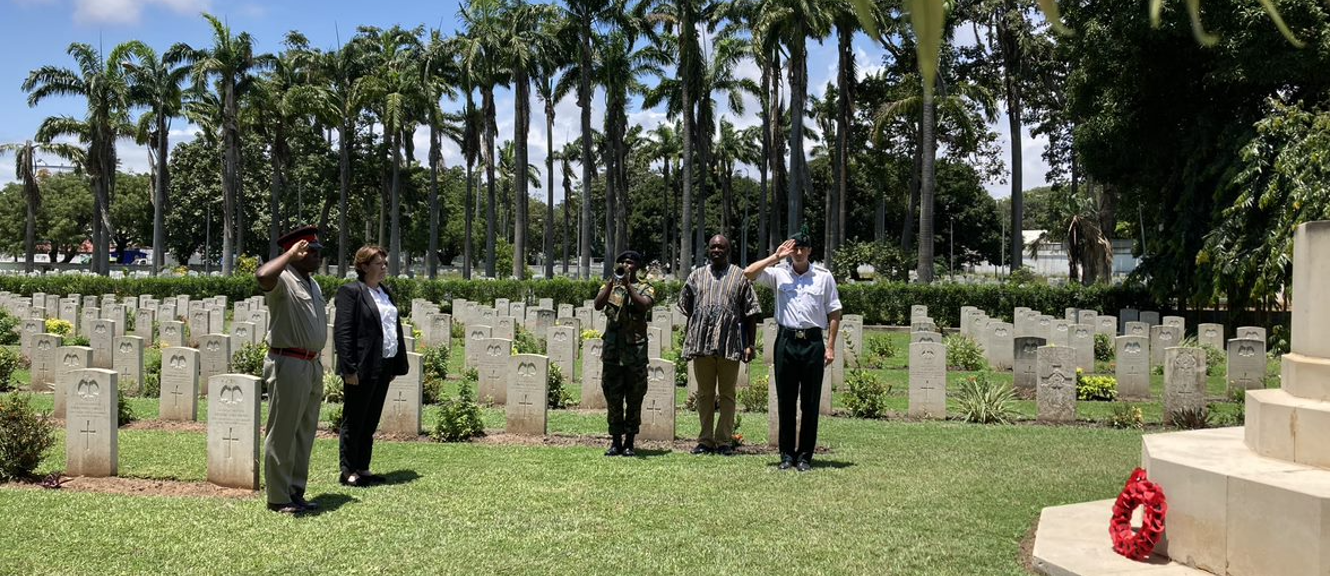 CPA UK Chair Dame Maria Miller MP attends a ceremony of remembrance at the Commonwealth War Graves cemetery in Accra