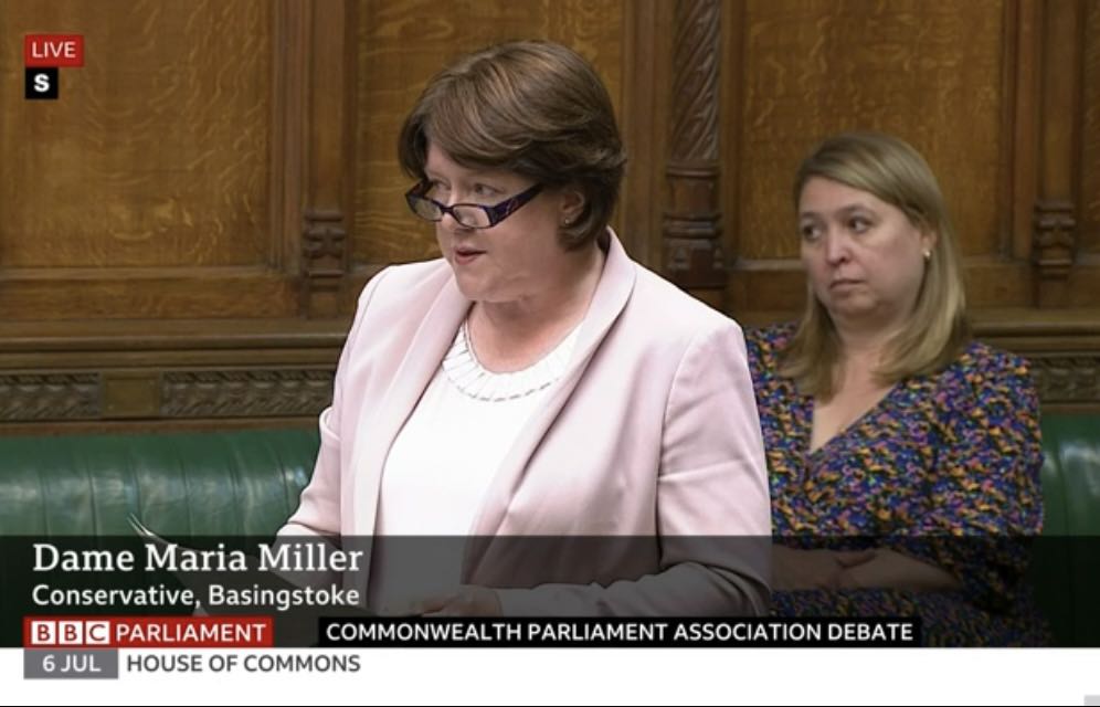 Dame Maria Miller addresses the House of Commons during the first reading in July 2023