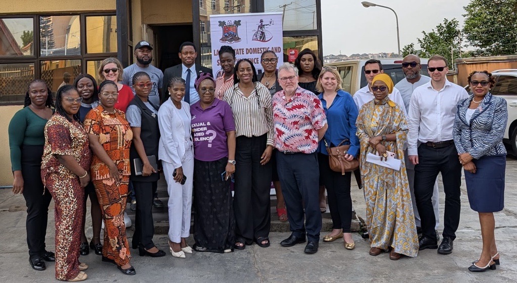 The CPA UK delegation pictured with staff from the Lagos State Domestic and Sexual Violence Agency