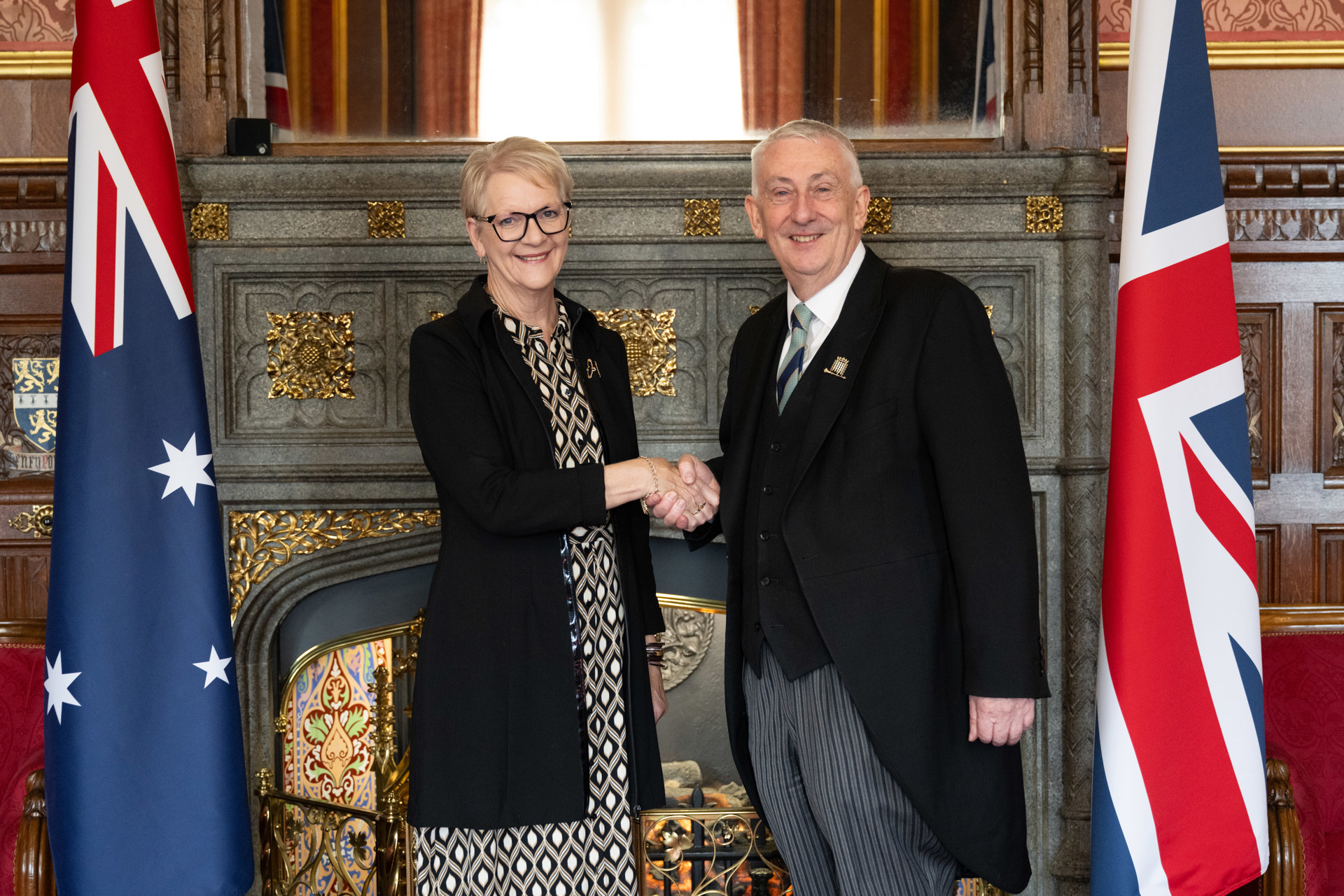 Hon. Edwards with the Rt Hon. Sir Lindsay Hoyle MP at Speaker's House